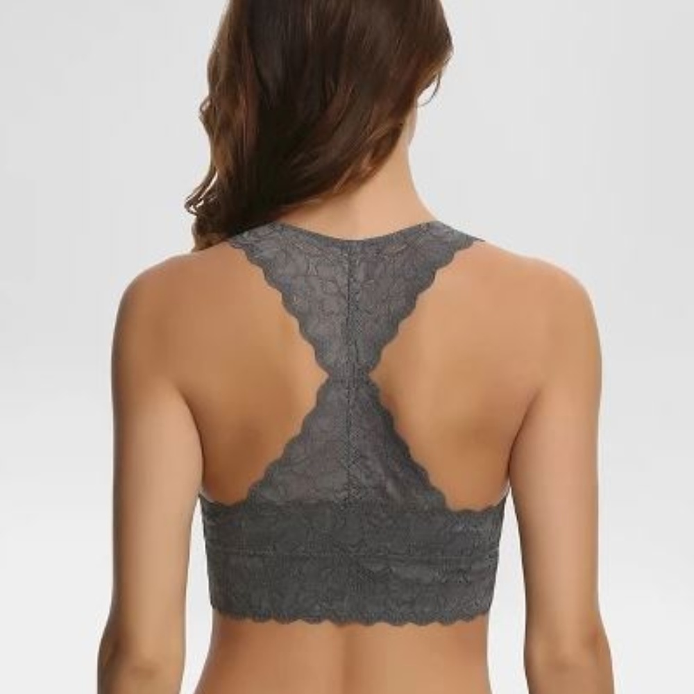 Jezebal Gray Lace Bralette - Large - Picture 2 of 8